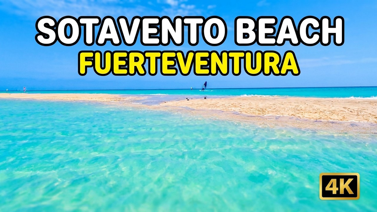 Playa de Sotavento☀️ Fuerteventura | 4K ⛱️ Canary Islands 🇪🇸 Ocean Sound ✨️ 
