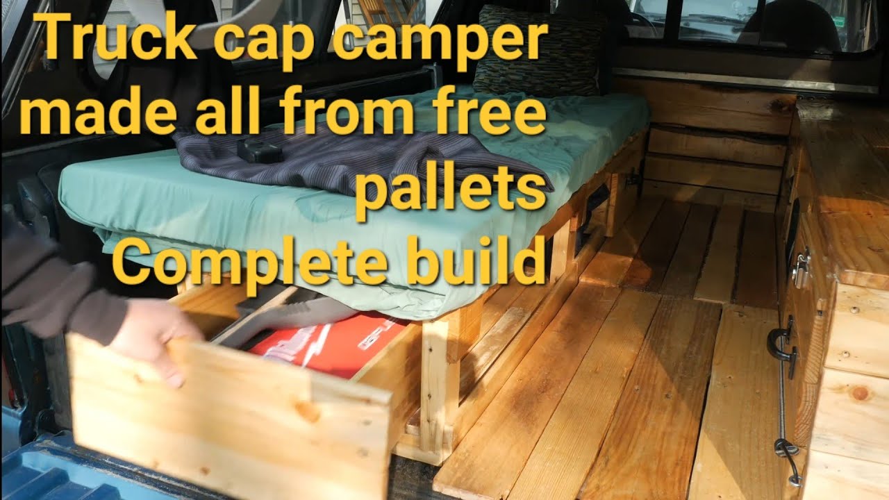 Ford Ranger truck cap camper build using old pallets (complete build)