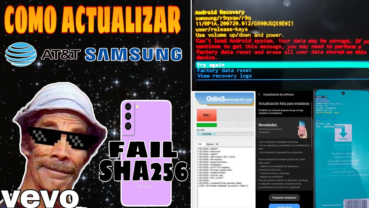 Como recibir actualizaciones en un celular AT&T, Cambiar CSC, Fail SHA256, Odin3 V3.14.1_3B_PatcheD