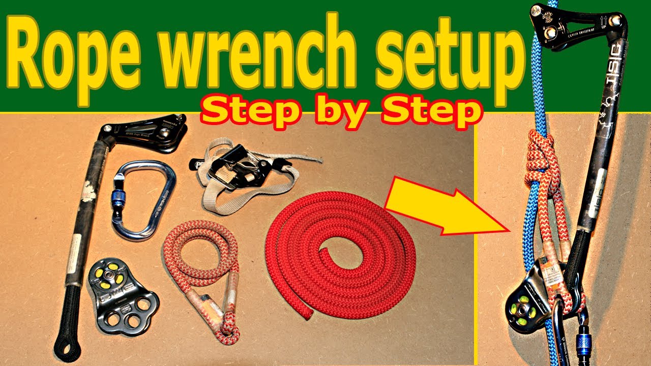 SRT ROPE WRENCH Setup for tree climbing.