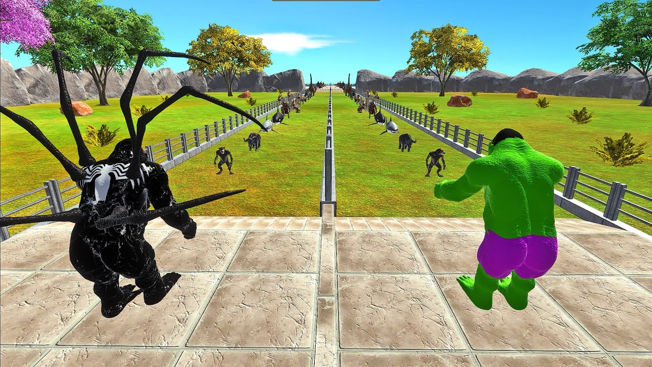 HULK vs VENOM - Who is Faster and Stronger? - Animal Revolt Battle Simulator ARBS