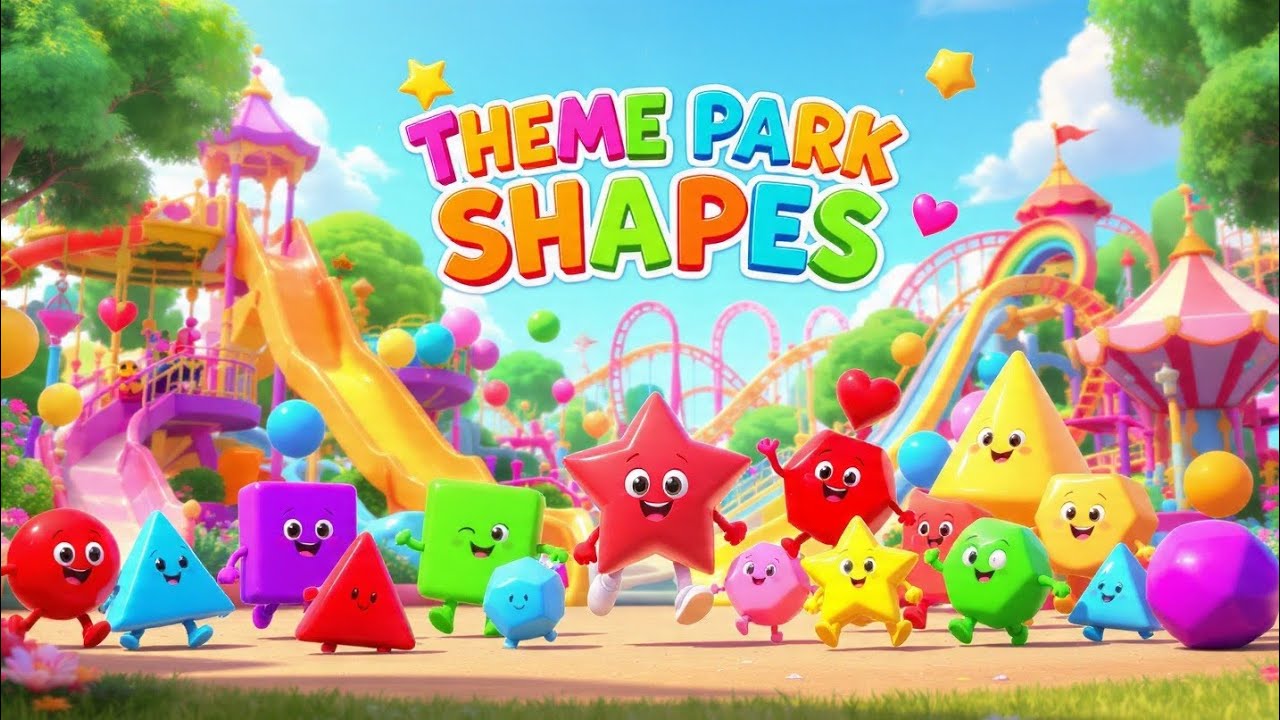 Theme park shape song | kids song ⭕📐⬜