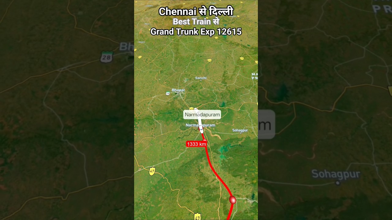 Chennai Se Delhi जाइए Best Train | Grand Trunk Exp 12615 | #travel #shortsfeed #train #indianbridge