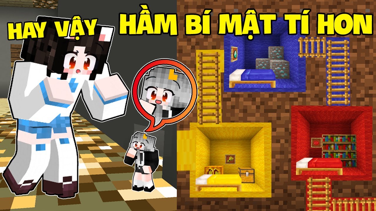 SAMMY VÀ MÈO SIMMY THỬ THÁCH 24H KHÁM PHÁ HẦM BÍ MẬT SIÊU TÍ HON TRONG LÀNG HERO TEAM MINECRAFT