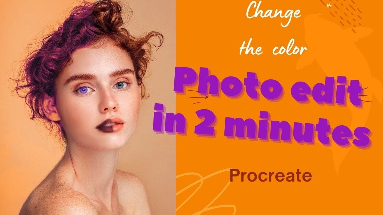Photo retouching in procreate |change the eye, hair color| less than 2 mins