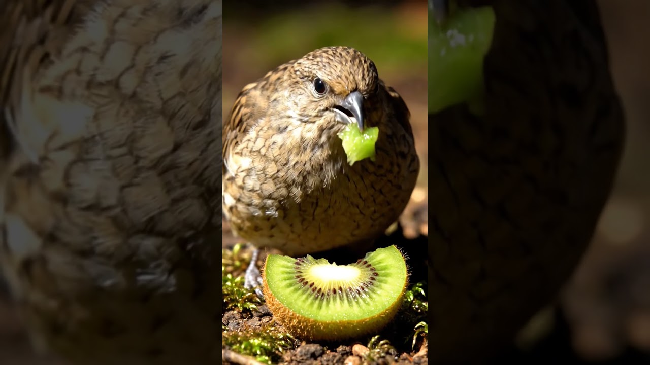 falcon eats kiwi fruit 🥝