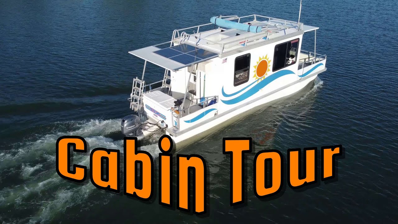 A quick cabin tour of our Lil Hobo catamaran cruiser houseboat, 