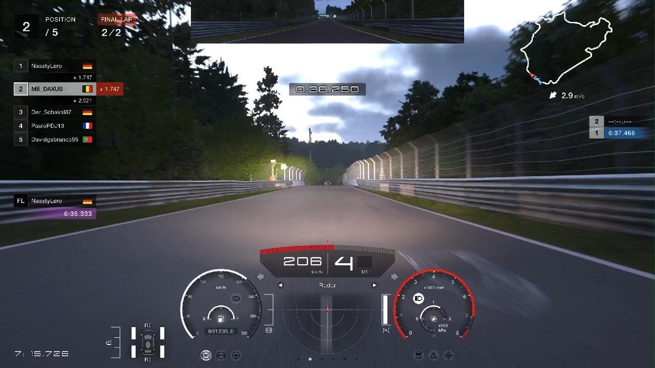GT7 new pb with 296 at Nordschleife 6´32”