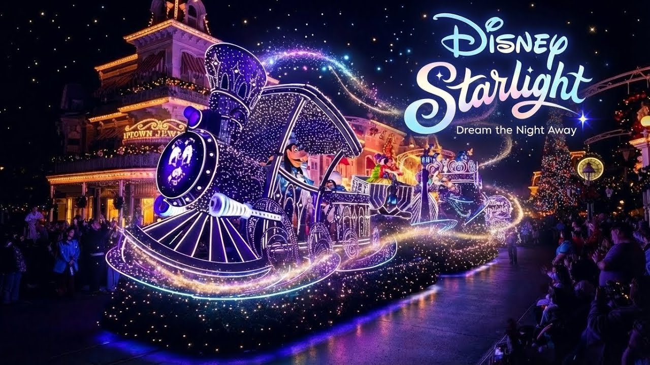 Disney Starlight Parade 2025 [4K] – Every Float & Character! (Dream the Night Away)