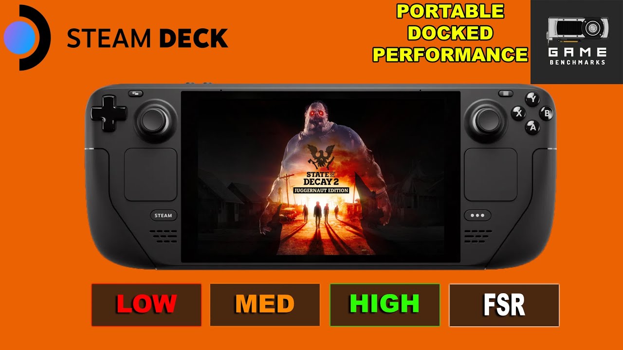 STEAM DECK | State Of Decay 2 Benchmark | 800P | Low | Med | High | FSR | 2023