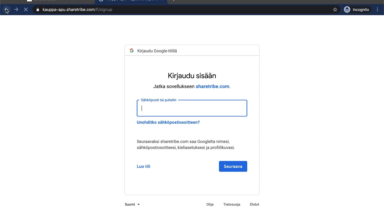 Opastus Kauppa-apuun osa 1. Rekister&ouml;ityminen