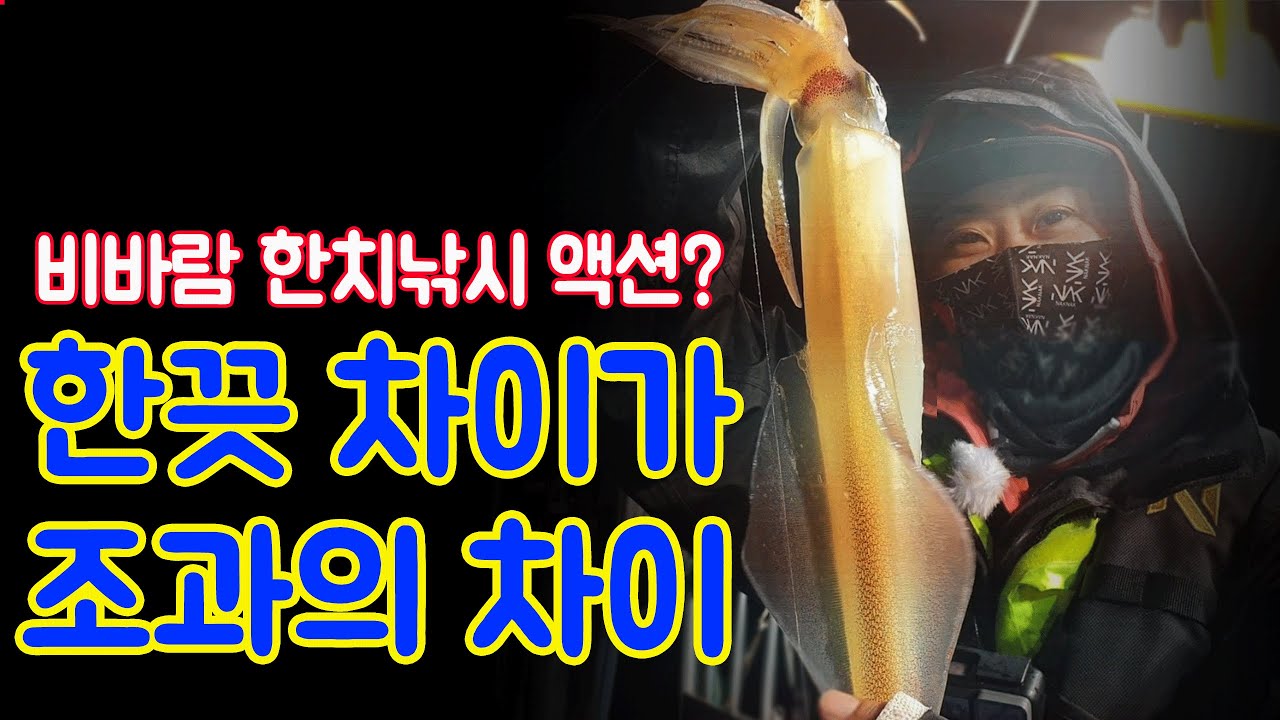 한치낚시 비바람과 너울있는날 한끗차이가 조과차이로 연결됩니다.진해황금물결호 한치낚시방법 한치낚시채비