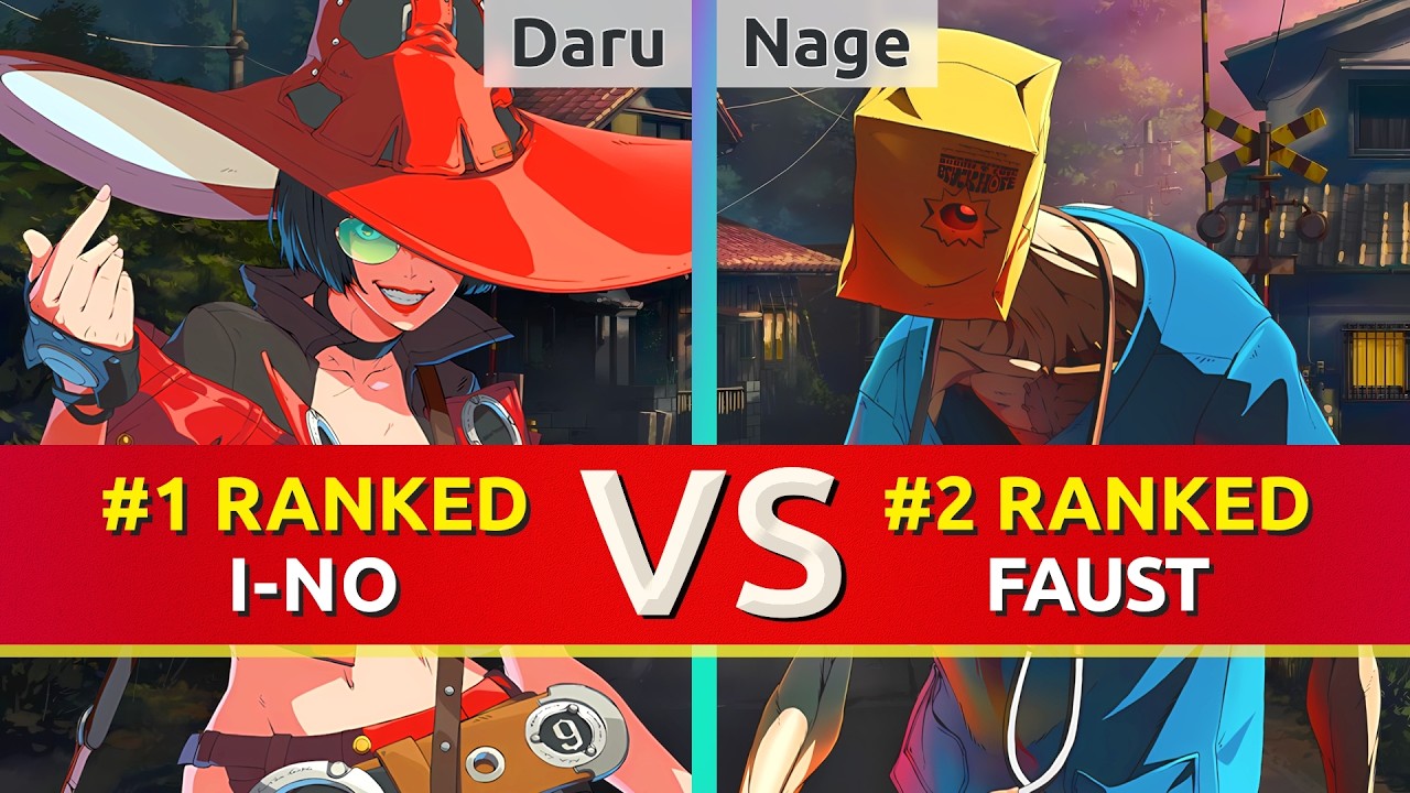 GGST ▰ Daru (#1 Ranked I-No) vs Nage (#2 Ranked Faust). High Level Gameplay