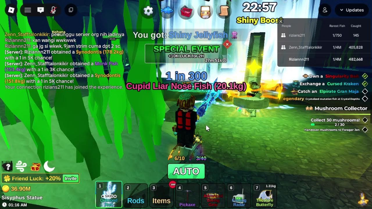 [AFK Stream] ROBLOX Fish It! #28 - Worm Fish, Elshark Maja