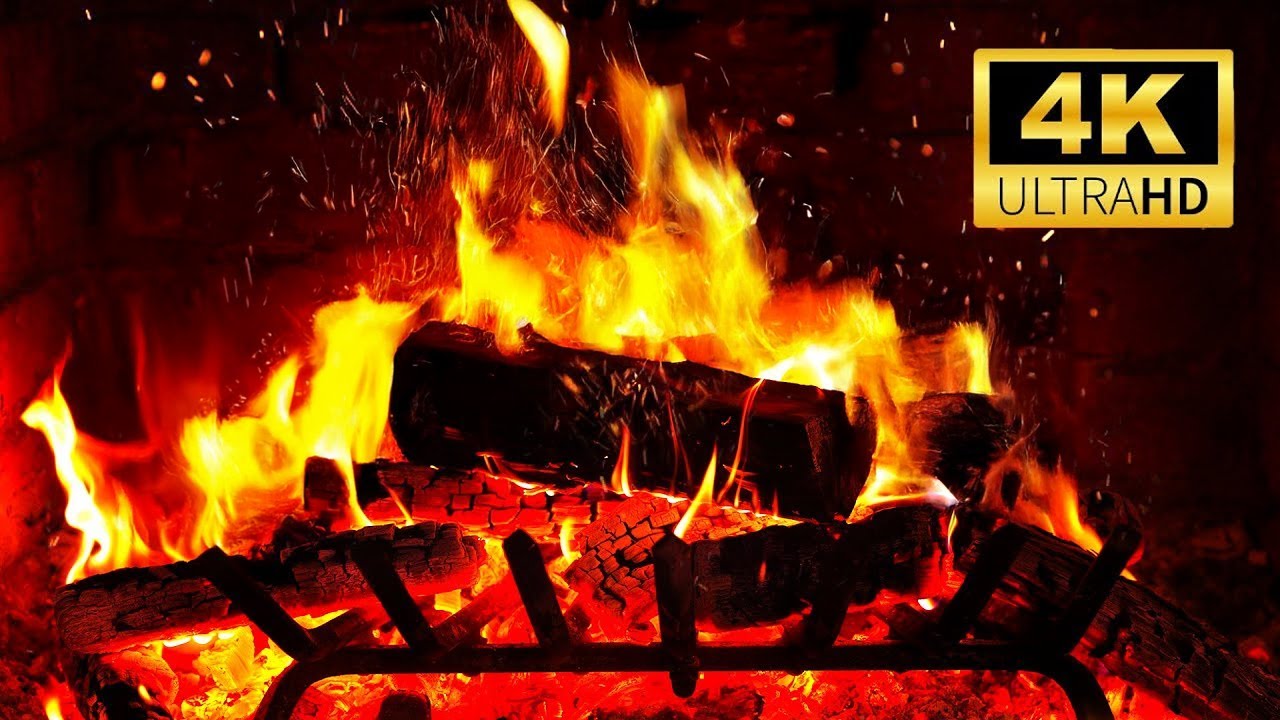 🔥 Cozy Fireplace 4K (12 HOURS) — Real Crackling Fire & Burning Logs