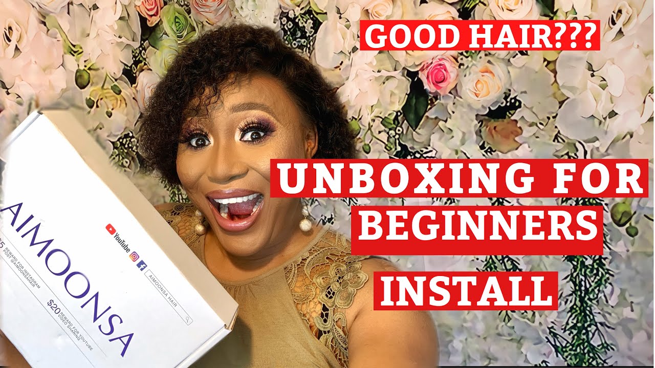AIMOONSA HAIR  REVIEW || UNBOXING FOR BEGINNERS INSTALL ||  Garbie'Signature