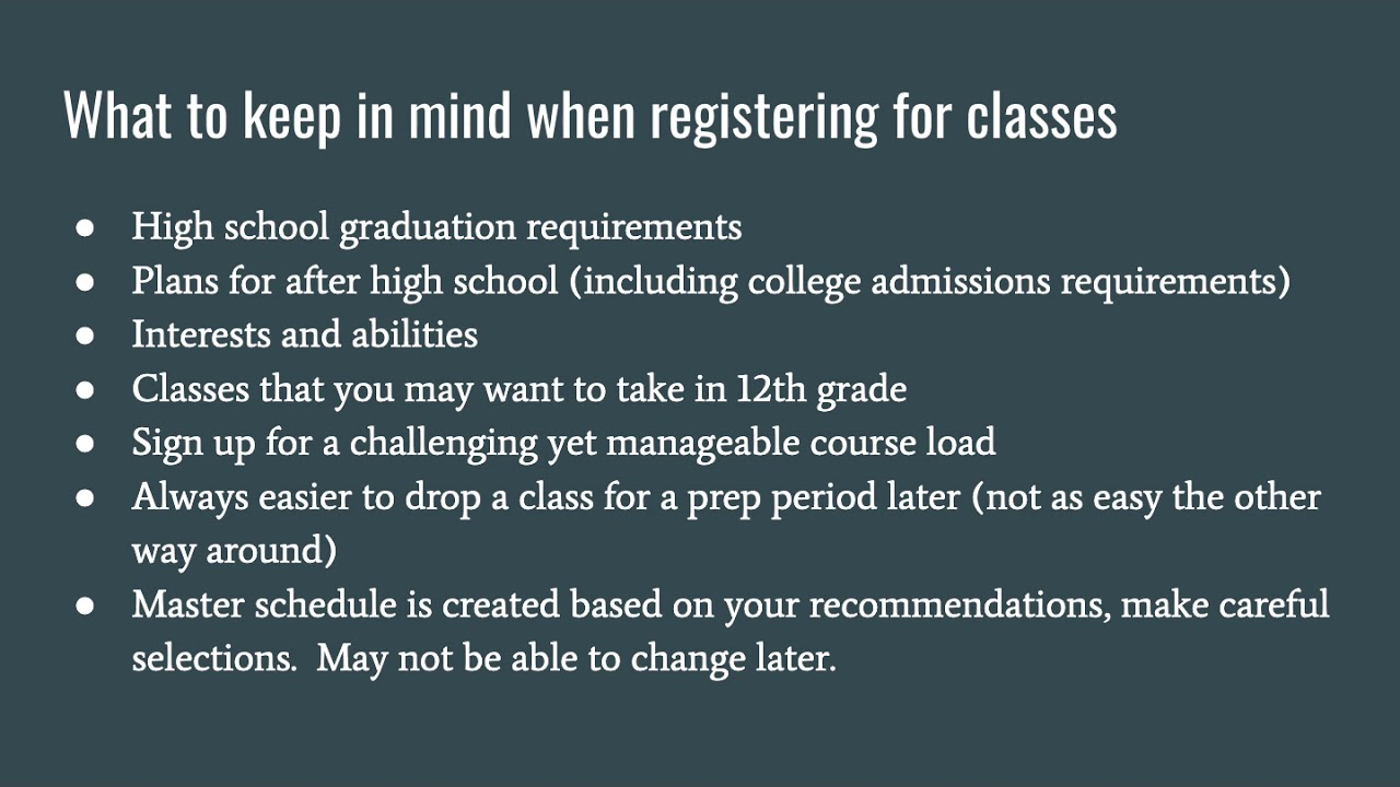 Class of 2022   11th grade Registration