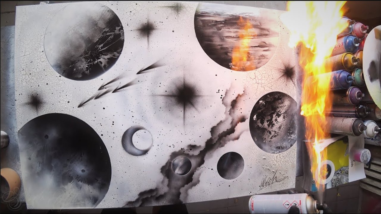 REVERSED UNIVERSE - SPRAY PAINT ART - by Skech