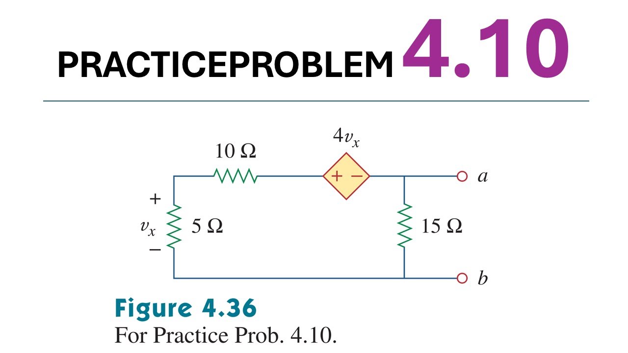 Практическая задача 4.10 Основы электрических цепей (Садику) 5-е изд. Тевенин + независимый источник