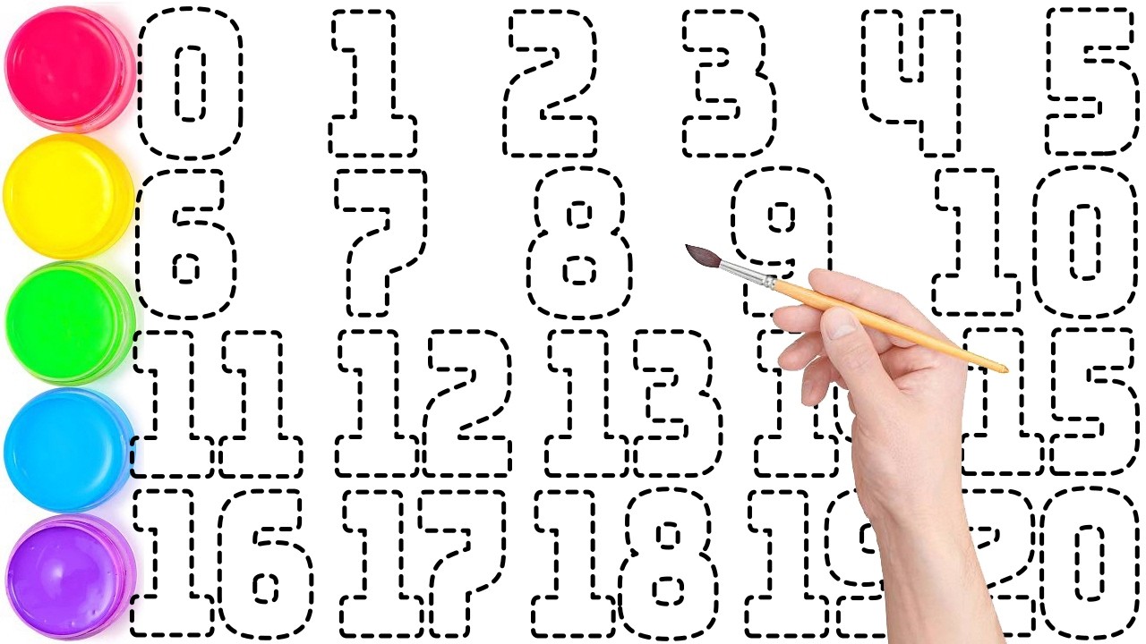 1234567890, 123 Веселые числа! | Простое обведение и рисование яркими цветами, KS ART