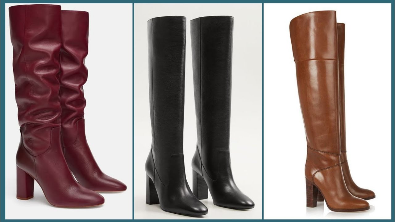 Top beautiful 😍 stylish leather long boots designing ideas #leatherdesign 