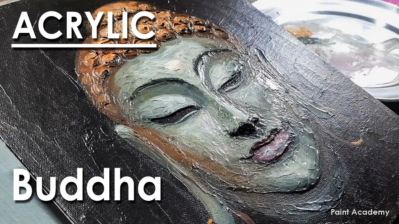 Acrylic Painting : Creative Buddha Portrait | step by step