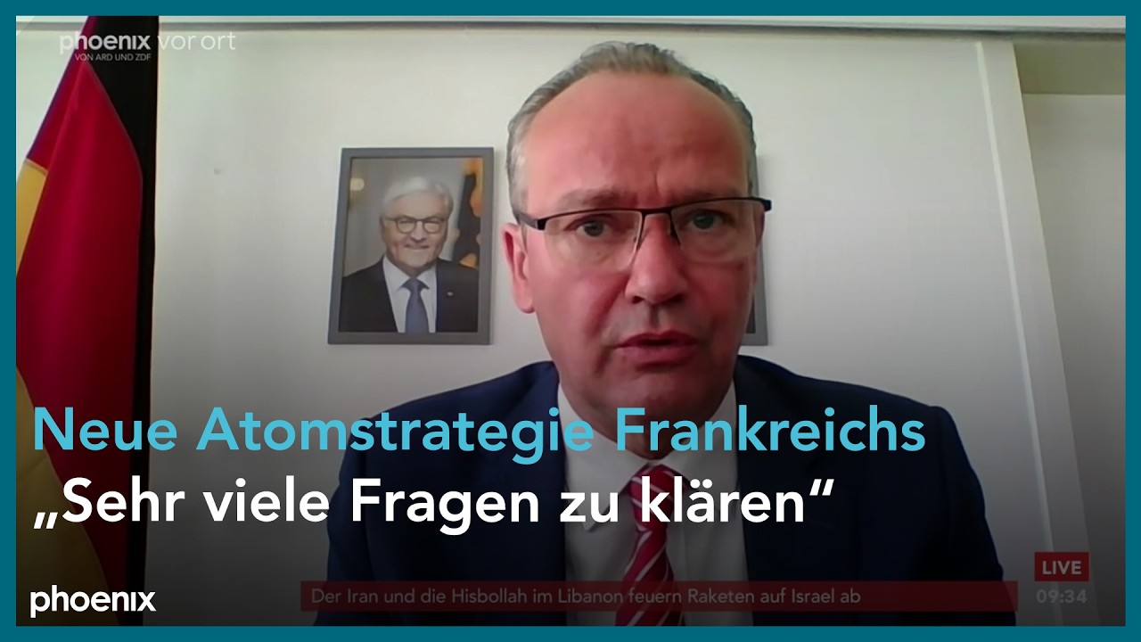 phoenix tagesgespr&auml;ch mit Gunther Krichbaum u.a. zur neuen Atomstrategie Frankreichs am 03.03.26