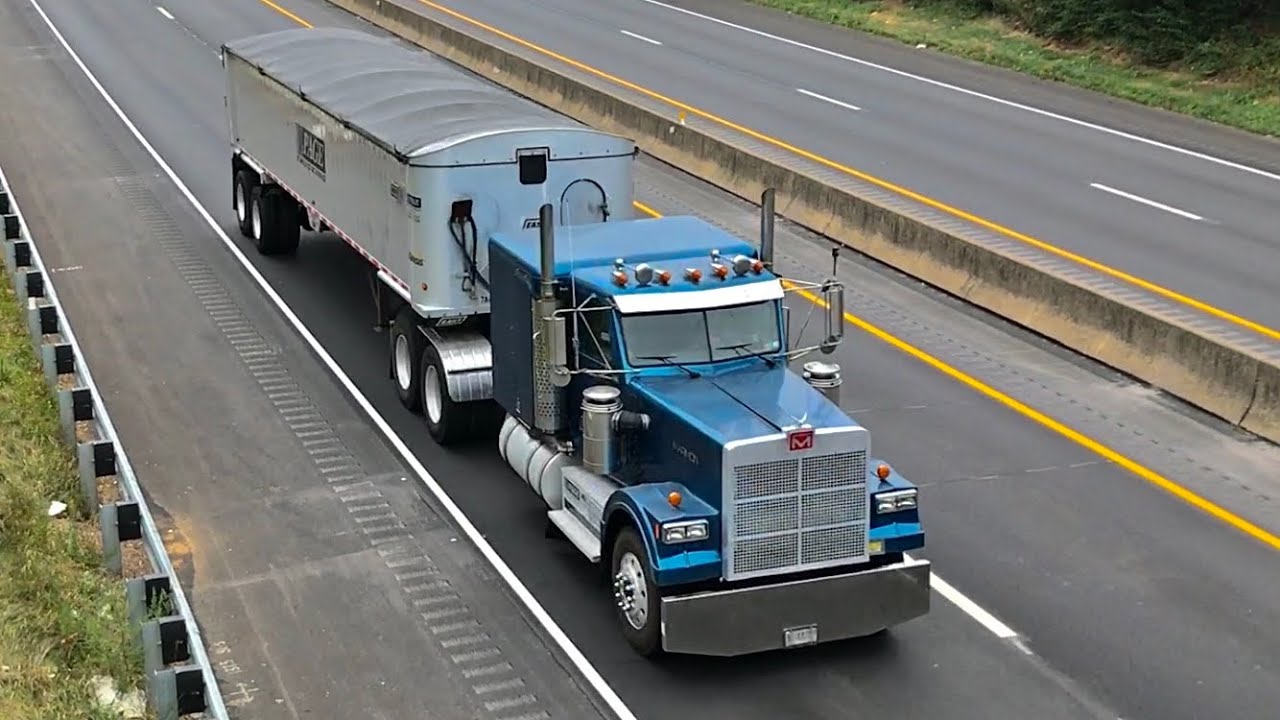 Truck Spotting On Route 22 - Featuring A Marmon And An International COE
