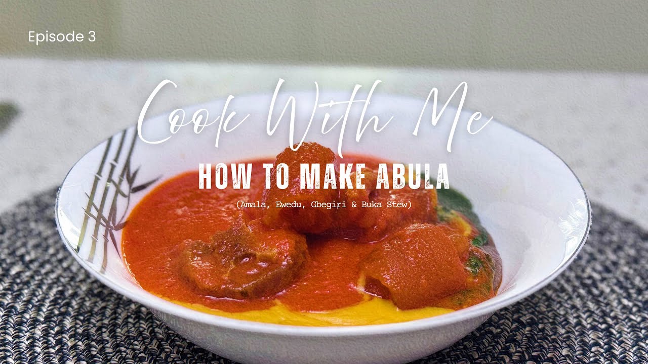 COOK WITH ME | How to make Abula (Amala, Ewedu and Gbegiri) from scratch | The Kitchen Muse