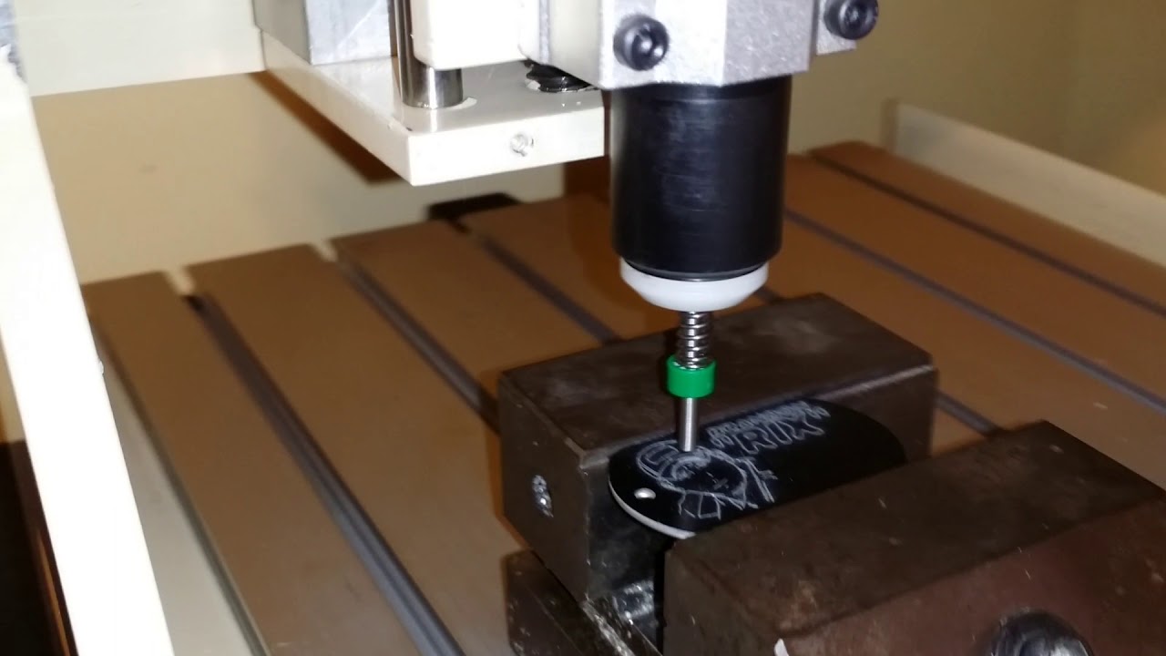 home made diamond drag engraver in action