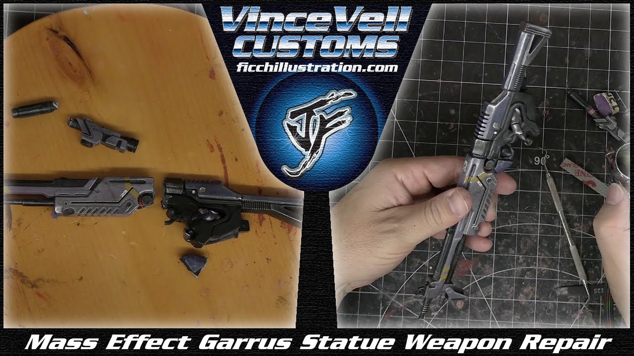Mass Effect Garrus Statue Weapon Repair