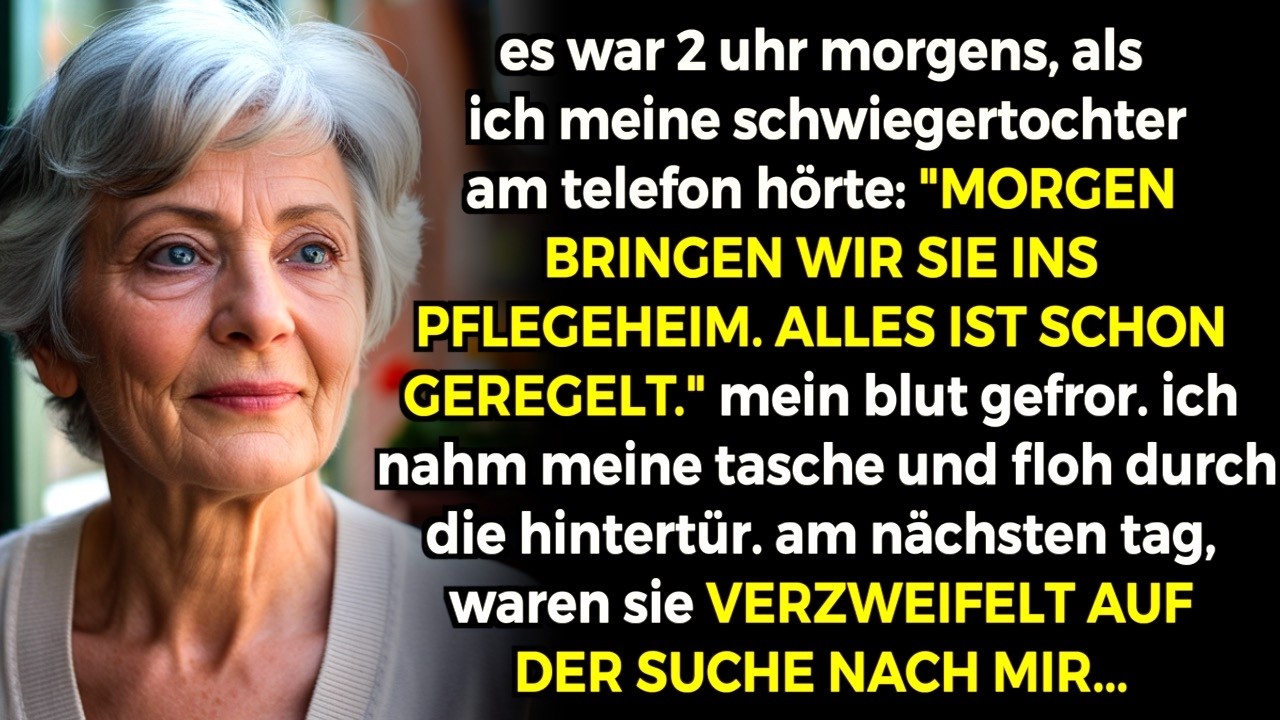 Ich floh nachts aus dem Haus meines Sohnes, nachdem ich den Plan seiner Frau belauscht hatte…