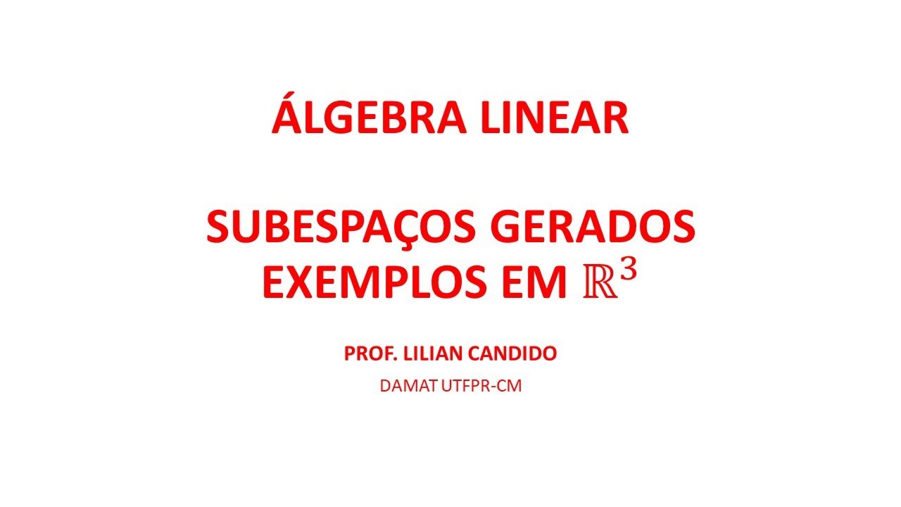 Exemplos - Subespaços gerados em R3