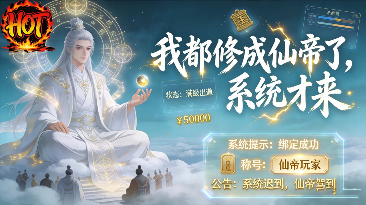 ✨【强推】《我都修成仙帝了，系统才来 》1--101集寿元将尽的仙帝苏枫，在系统迟到万年后来临，为续命伪装“极废灵根”加入逍遥宗。他低调扮猪吃虎#穿越 #末世 #异能 ##动态漫画# 漫野推文