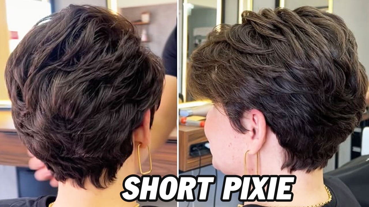 Элегантная короткая стрижка пикси с многослойной укладкой для кудрявых волос | Профессиональный п...