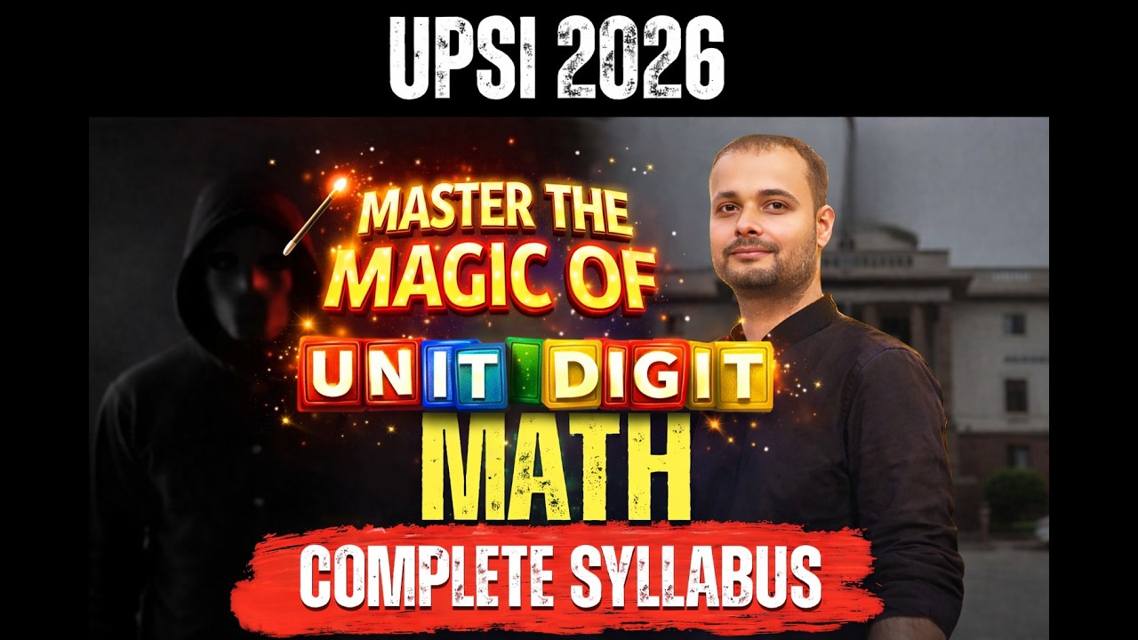 UP SI UNIT DIGIT Maths Complete Course | PYQ Based Maths by Raj Sir | All Topics Covered