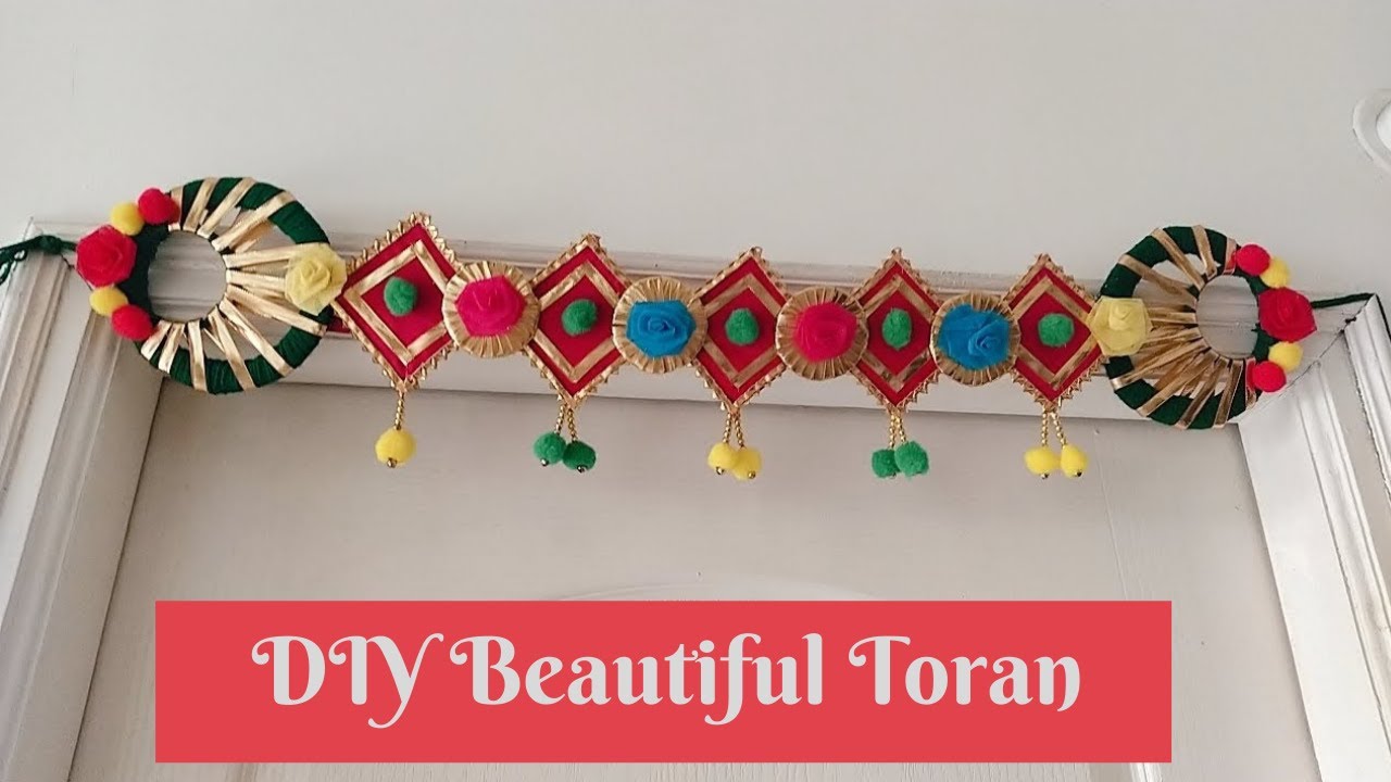 Beautiful Toran Using Cardboard | DIY Door Hanging Toran | Bandhanwar Making At Home | Diwali Decor