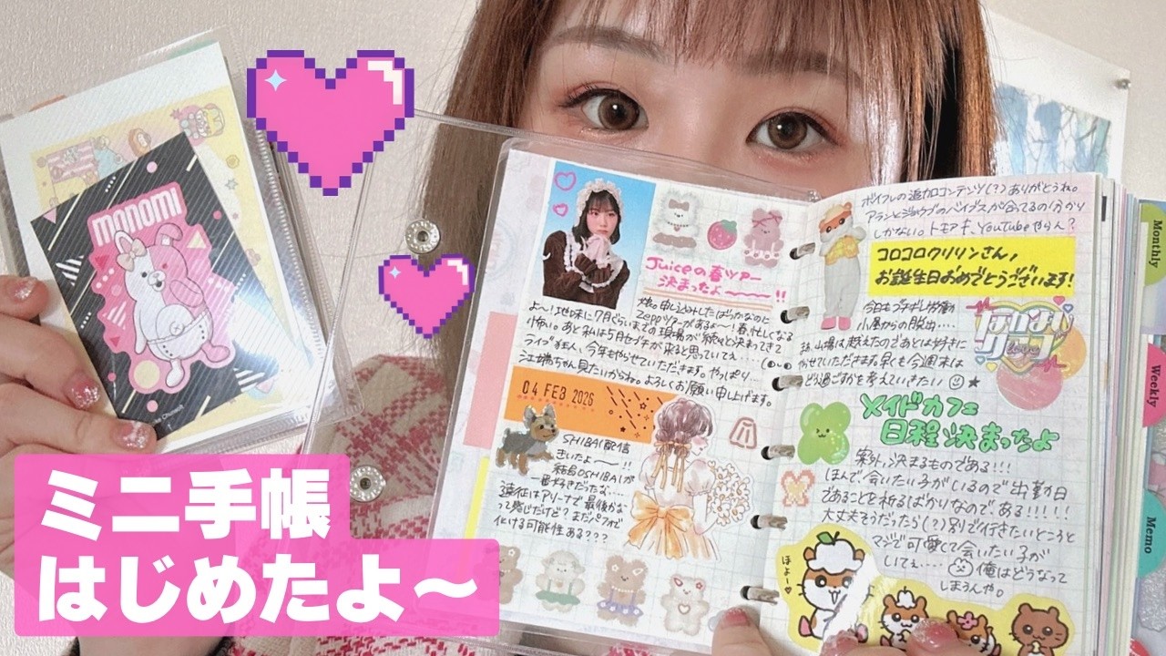 【2月手帳の中身】ミニ6クリア手帳かわいすぎるね？⌇推し活⌇ロルバーン