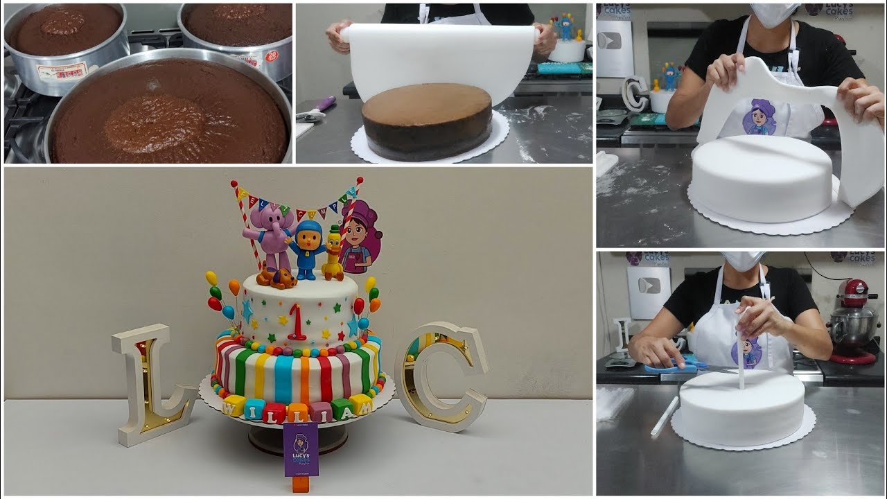 queques de chocolate aptos para forrar con fondant | como quitar pliegues de la masa | pastel pocoyo