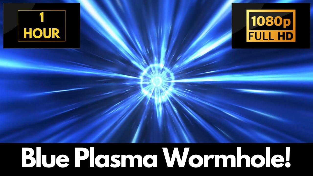 Blue Plasma Space Wormhole Screensaver &ndash; 1 HOUR Satisfying Background Video & Wallpaper!