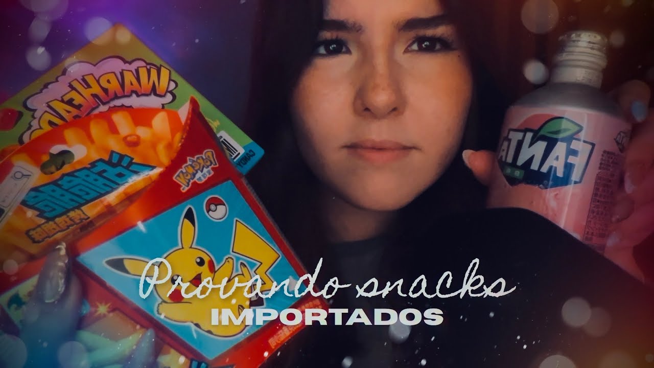 ASMR provando snacks importados | Pokémon fries, Warhead e outros!! 👀✨