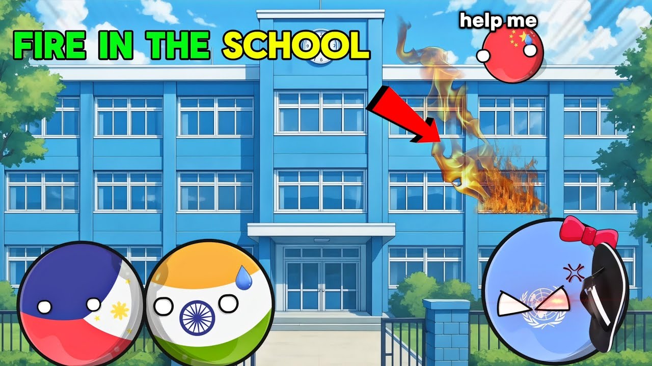 ПОЖАР В ШКОЛЕ 🔥 🏫 | Countryballs идут в школу 🤣