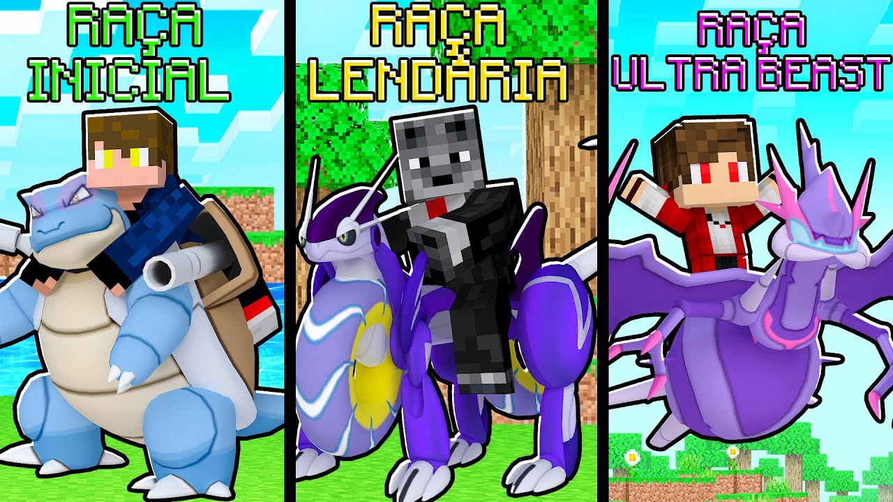 MINECRAFT... MAS TEMOS RAÇAS DIFERENTES de POKEMON no PIXELMON