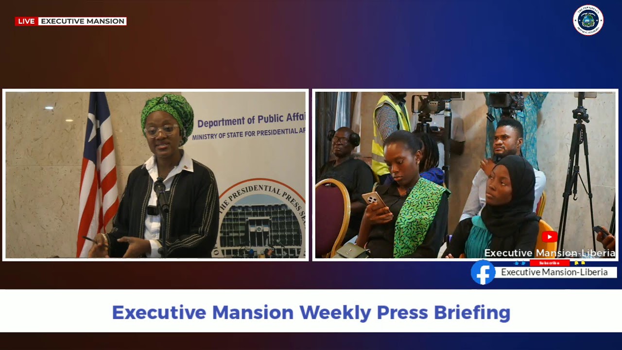 Executive Mansion Weekly Press Briefing. Hosted by: Atty. Kula Bonah Nyei Fofana