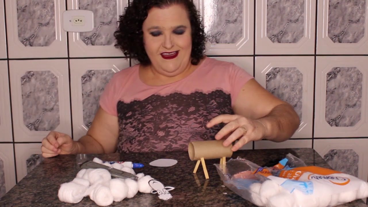 Tutorial ovelhinha de algodão