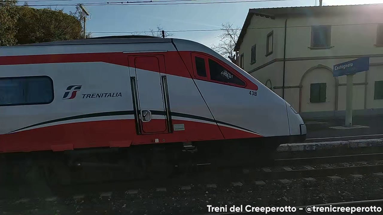 Treno Frecciabianca 8605 con ETR485.043 in transito a Castagneto Carducci (30/01/2024)