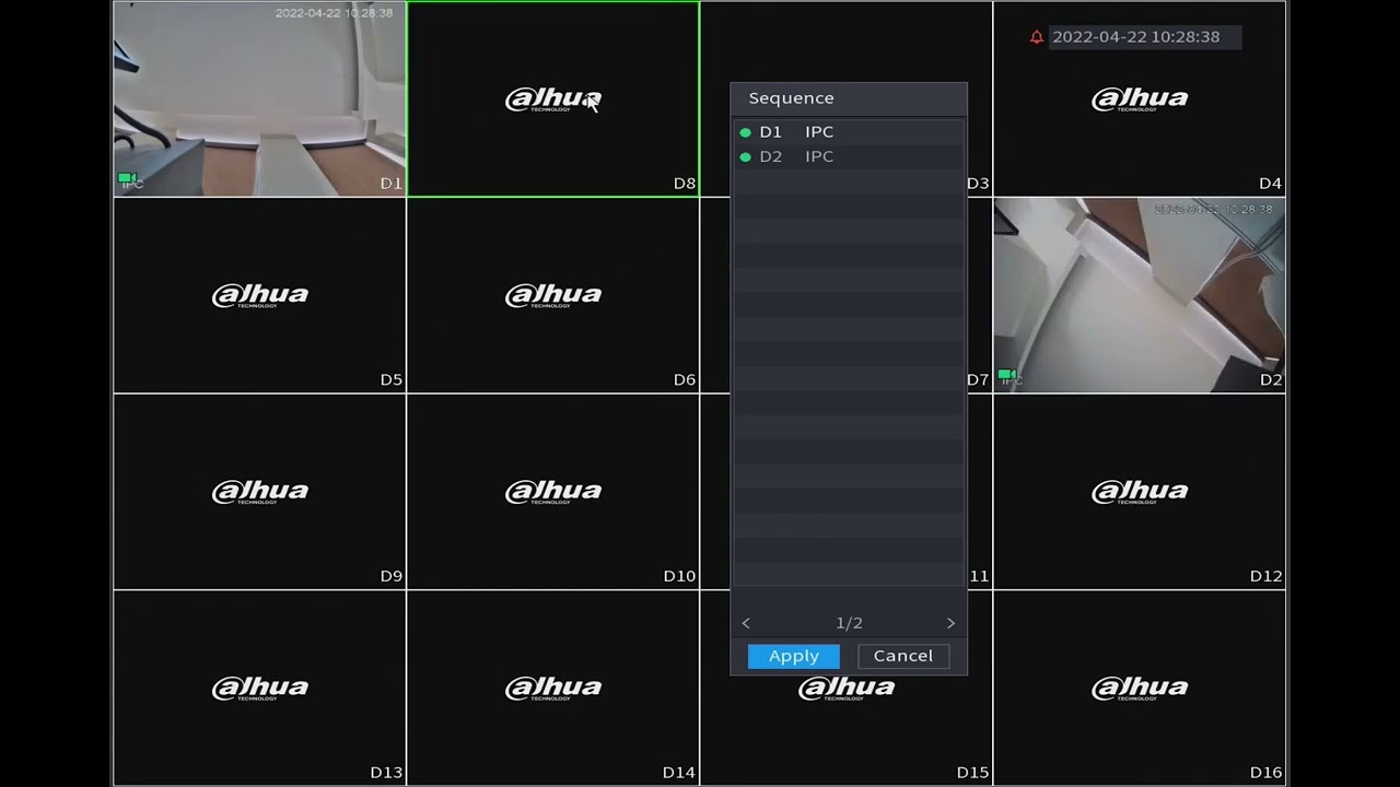 How to switch camera sequence in NVR?