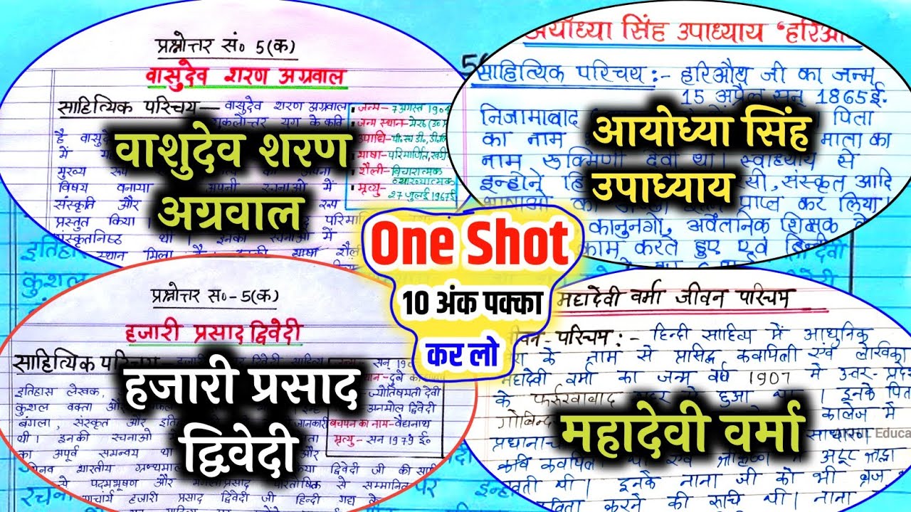 18 फरवरी important jivan parichay 🔥/ कवि और लेखक/ वाशुदेवशरण अग्रवाल, हजारी प्रसाद, महादेवी वर्मा ✅