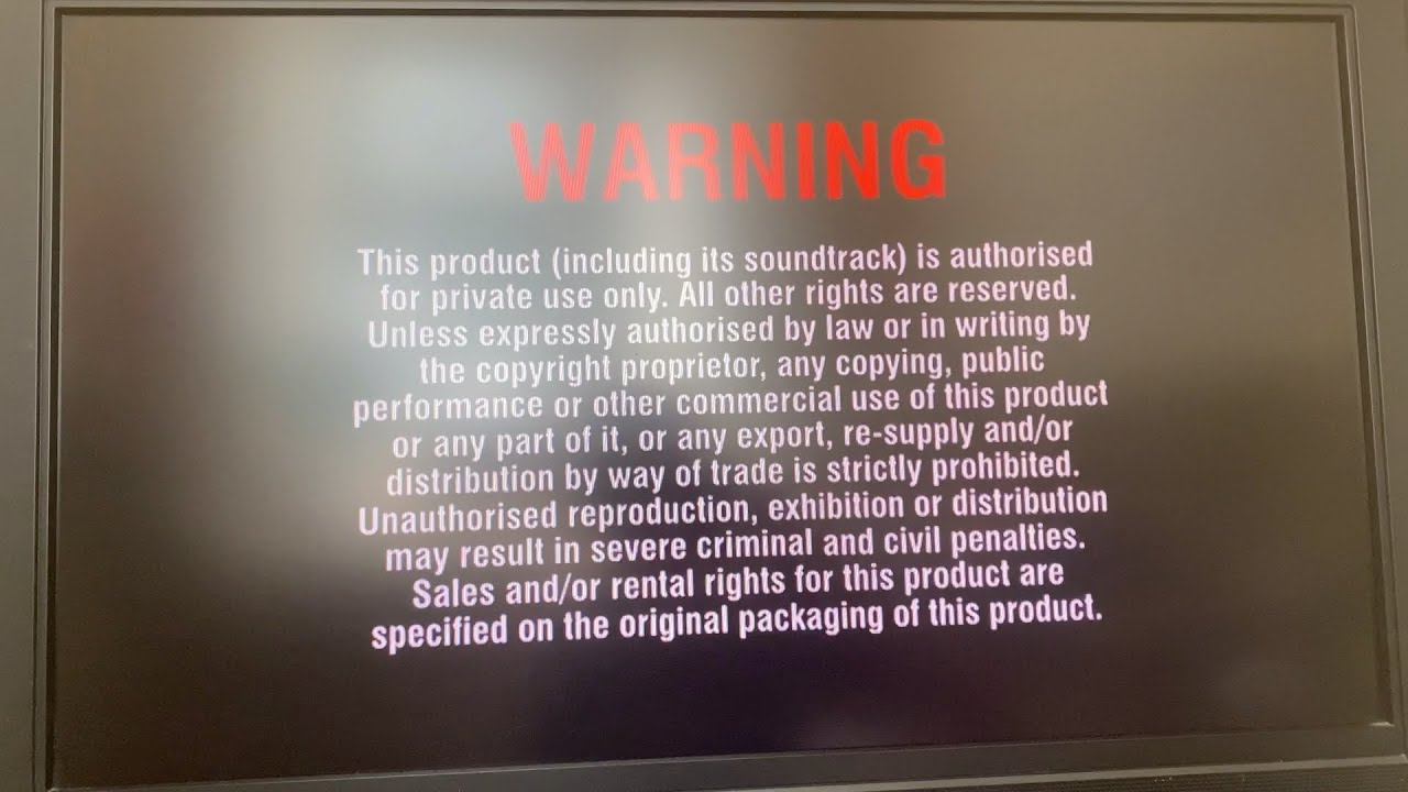 Warning Screen (Audio Description)