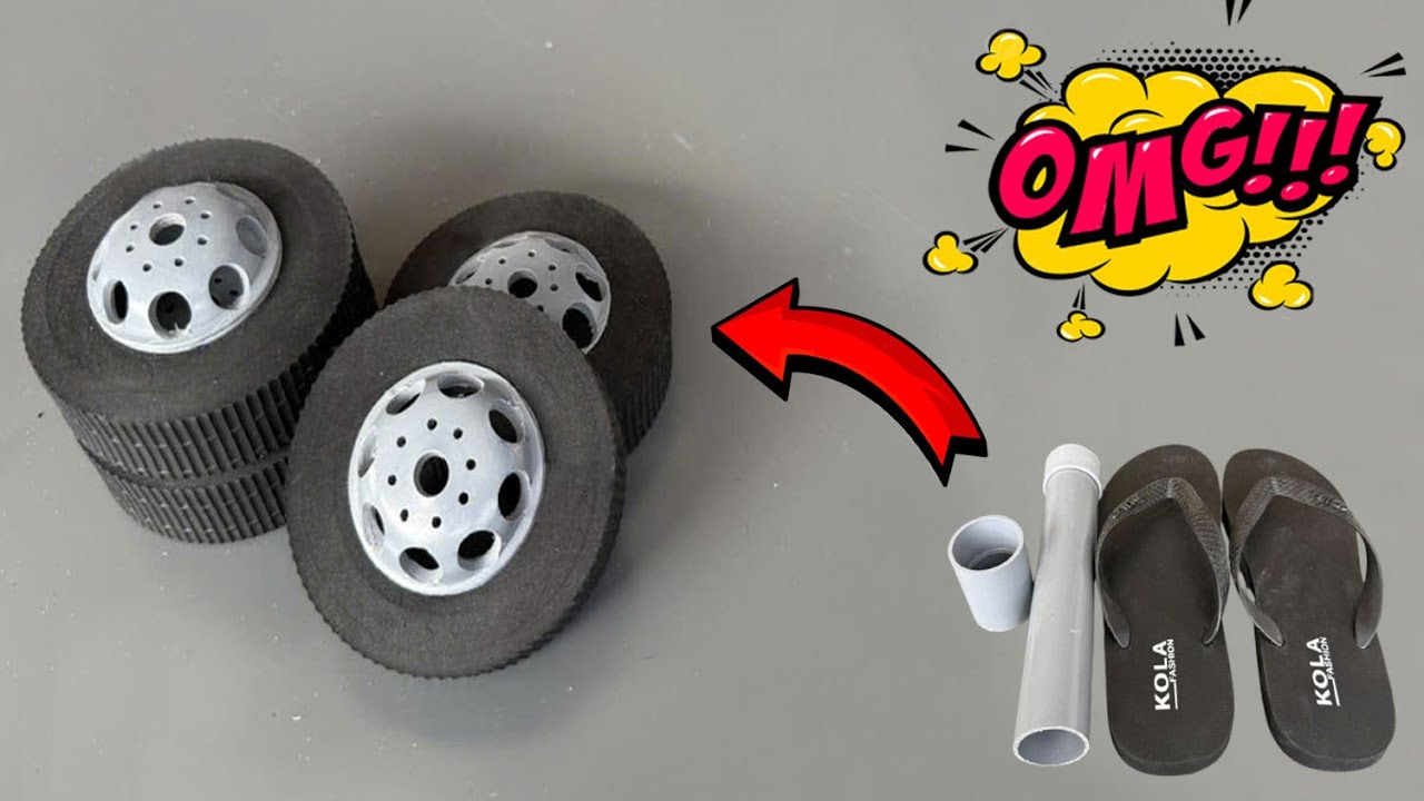 Recycled Car Wheel Made from Sandals and PVC – Unbelievable Result!